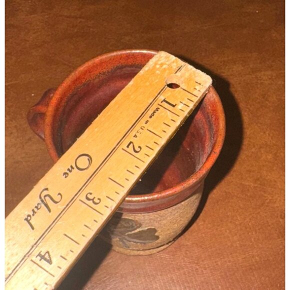 Handcrafted Ceramic Mug With Clover Design - Rustic Red & Brown Tones - 12 Oz Ca - Picture 4 of 5